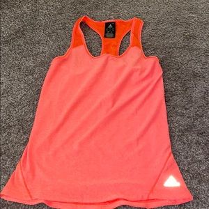 Adidas orange work out tank top